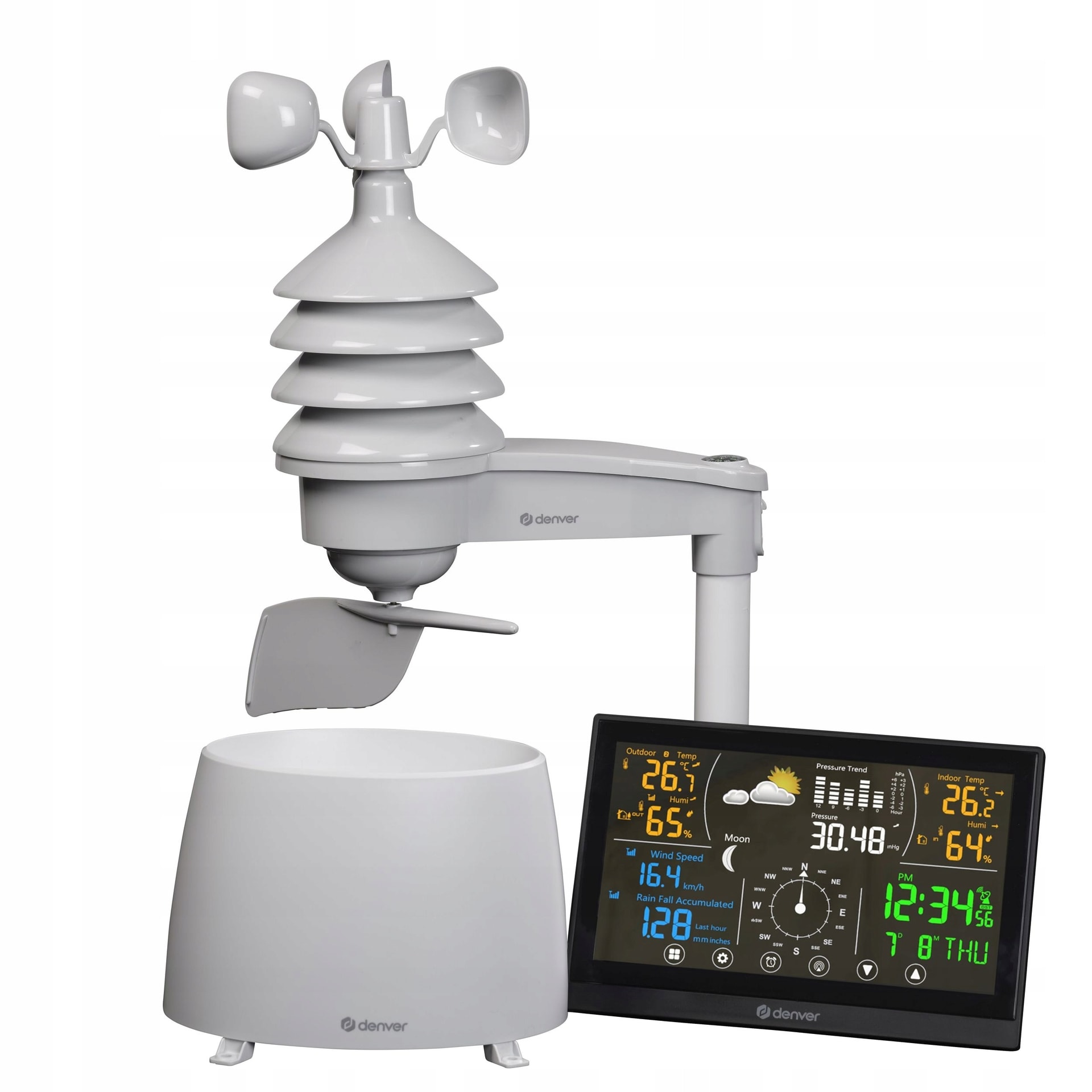 Denver WS-650 - Digital weather station AC/Battery powered White