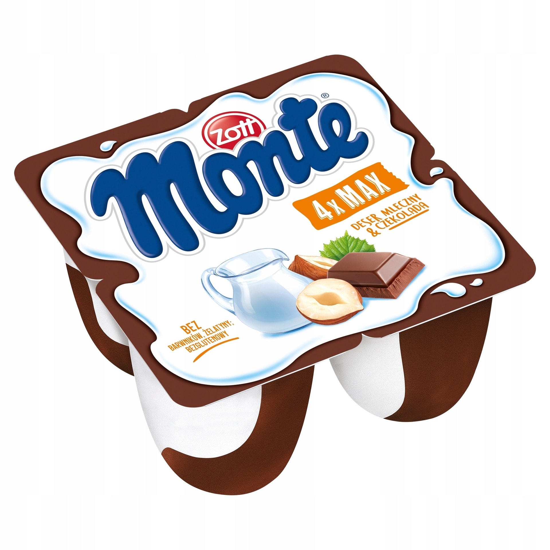 Zott Monte Chocolate Milk Dessert 4 x 100g - perfect for a quick snack