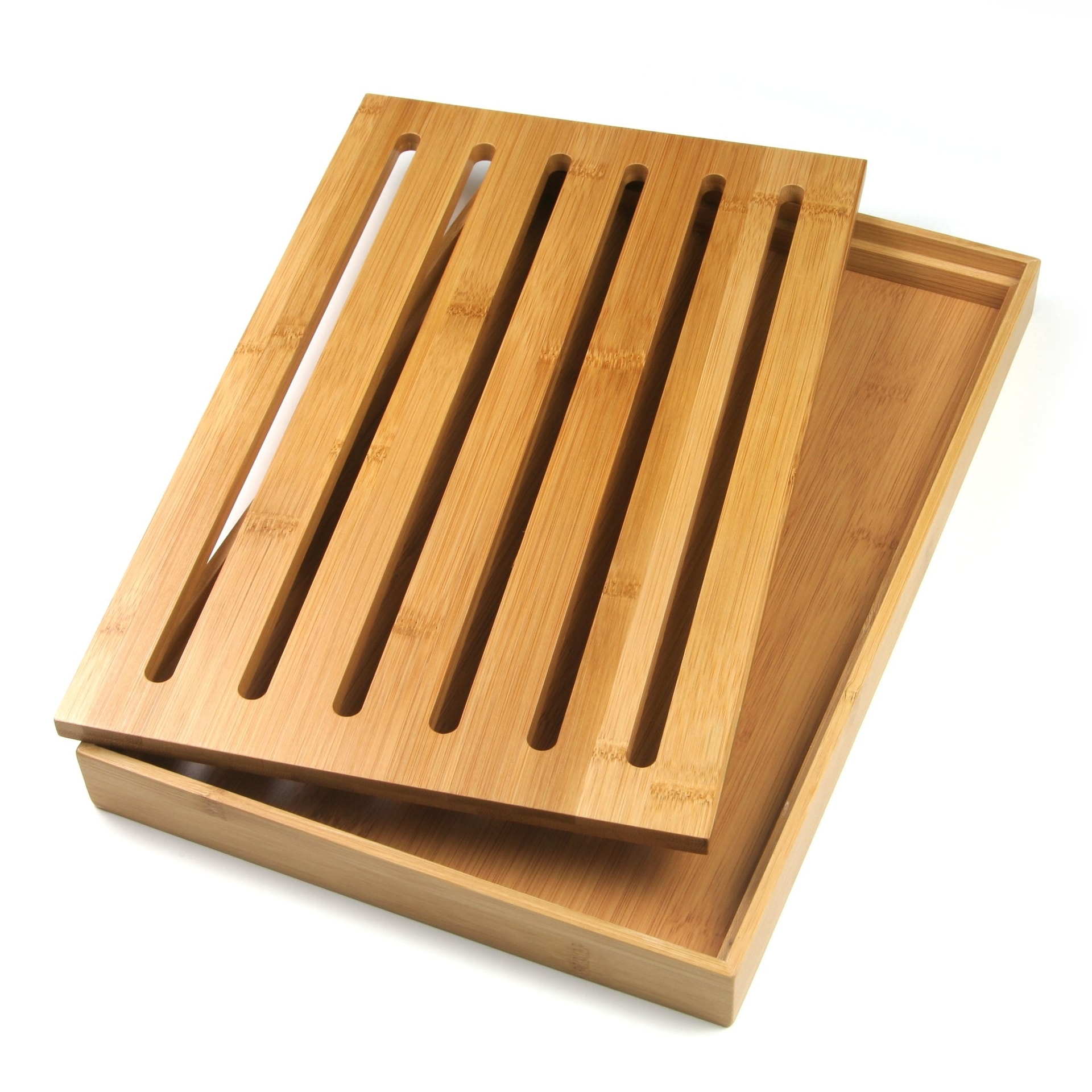 Kinghoff Bamboo cutting board with crumb tray - ideal for bread