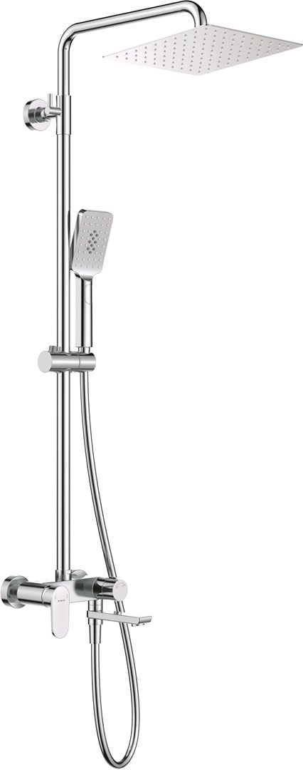 Rain shower with bathtub faucet - movable spout for comfort