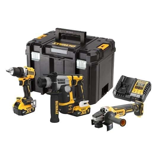 Dewalt Cordless Tool Kit: Drill Driver, Hammer Drill, Angle Grinder