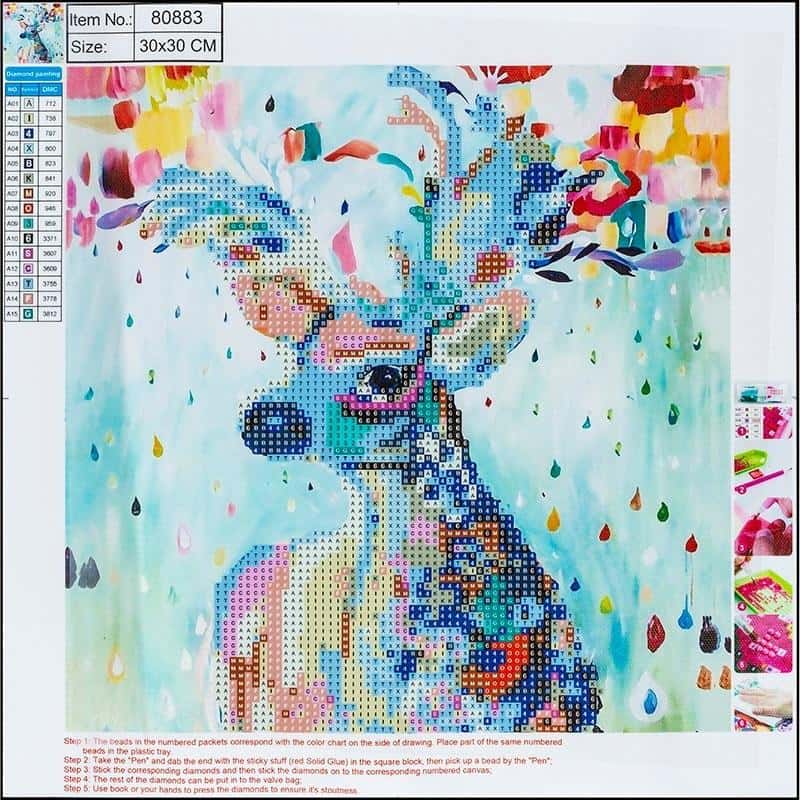 5D Diamond Mosaic - Deer 30x30 cm - Create your own masterpiece