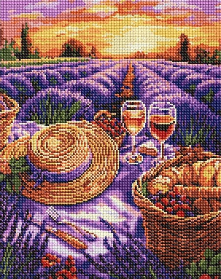 Ideyka Diamond mosaic - Purple horizon 40x50cm - perfect as a gift