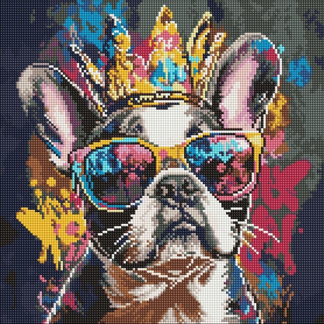 Ideyka Diamond Mosaic - Light Bulldog 40x40cm - perfect for relaxation