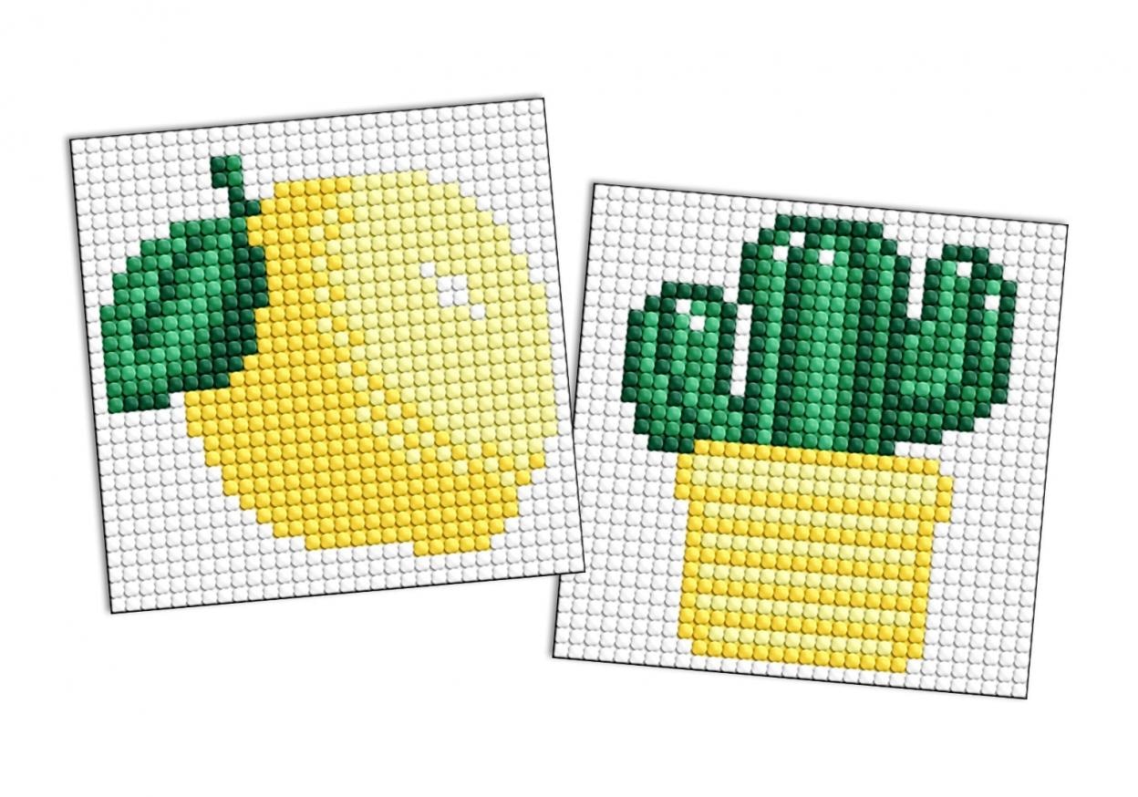 Ideyka Diamond mosaic on magnet - LOL Lemon 9x9cm - creative fun