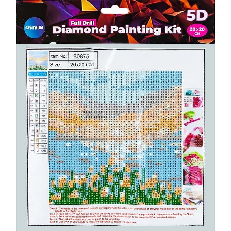 Full Diamond Mosaic Lake 20x20 cm - Create your own masterpiece