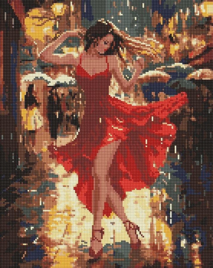 Ideyka Diamond Mosaic - Dance in the Rain 40x50cm - Create your own masterpiece!