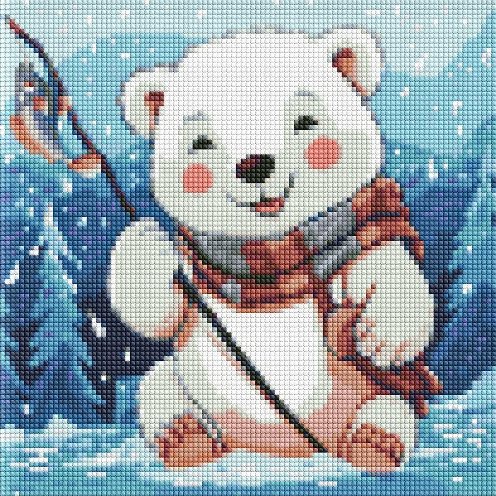 Ideyka Diamond Mosaic - Winter Fishing 30x30cm - Create your own masterpiece!