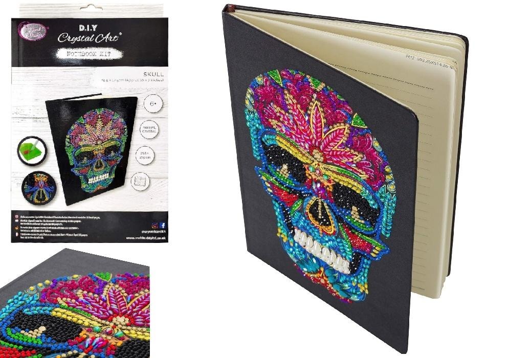 Craft Buddy Crystal Art Notebook - Colorful skull for decoration