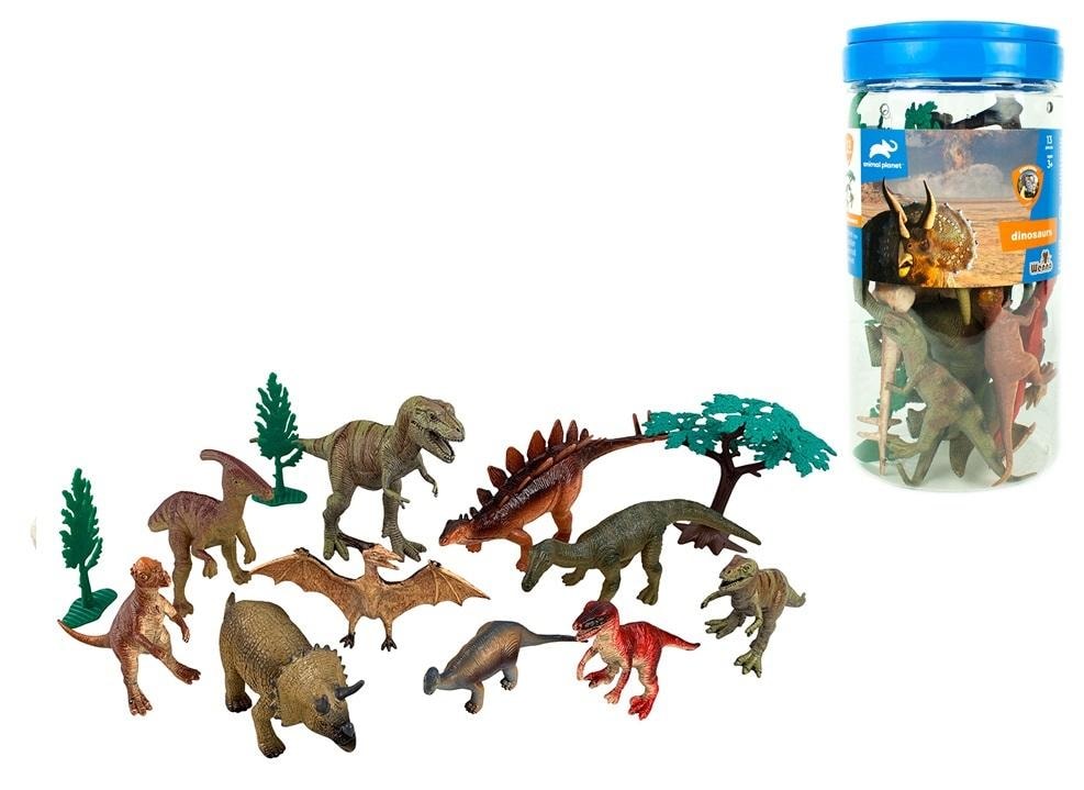 Dinosaurs Set - 13 figures in a jar for little explorer