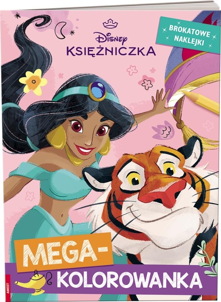 Disney Princess - Mega coloring book with glitter stickers for girls