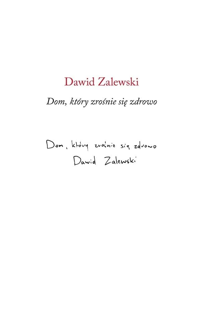 Dawid Zalewski - The house that will grow together healthily - Poetry full of reflections