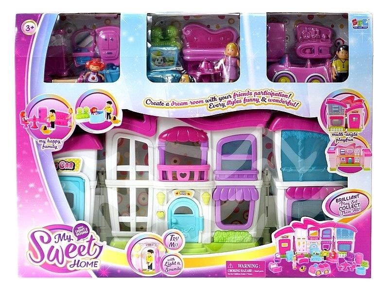 ADAR Dollhouse with figurines and furniture, light and sound - perfect gift