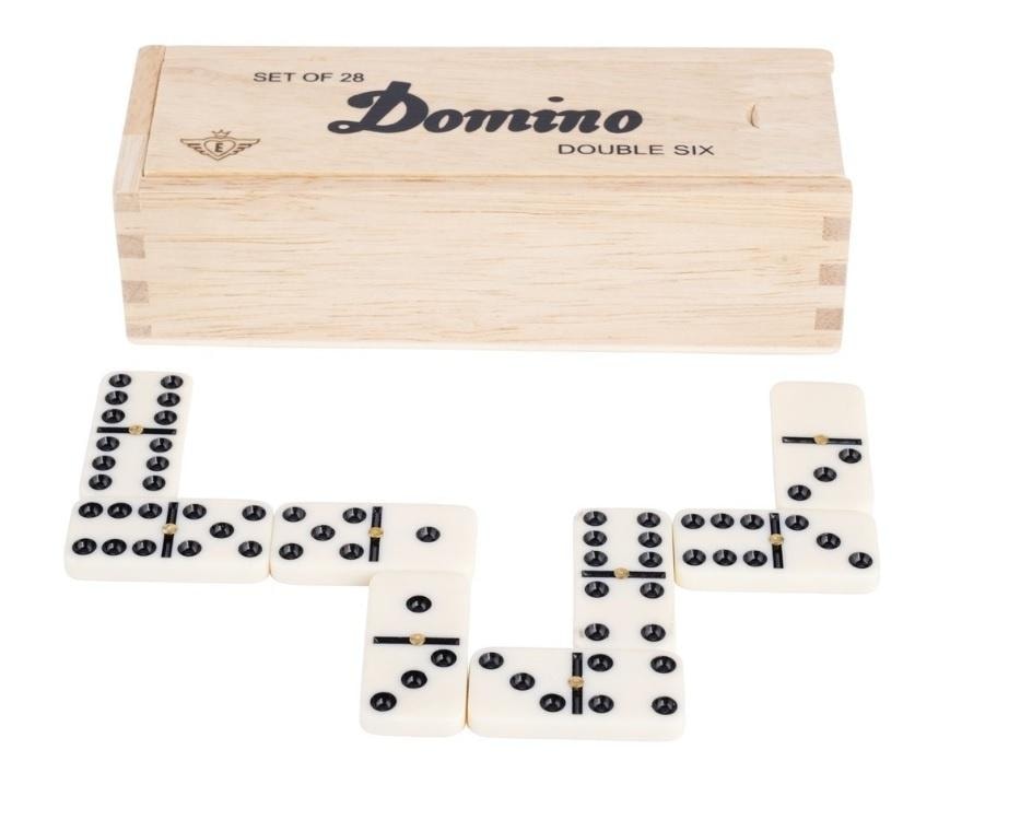 Domino Double 6 in wooden case LONGFIELD - classic game for everyone