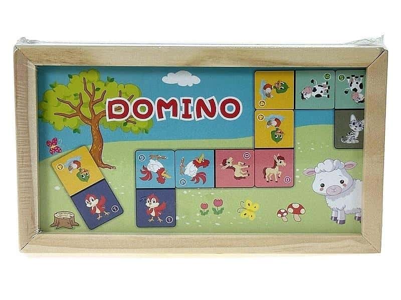 Wooden dominoes with animals - educational toy for children