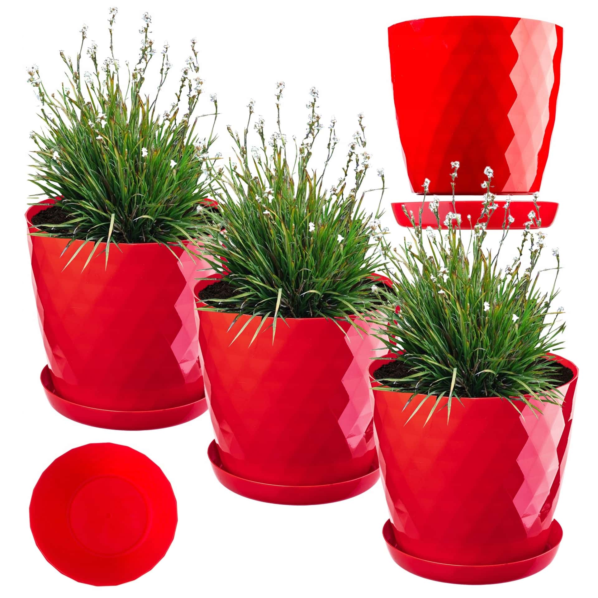 Decorative flower pot red 16 cm - perfect for your home