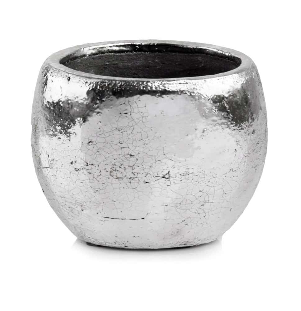 Decorative silver flower pot 16 cm - elegant addition to any interior