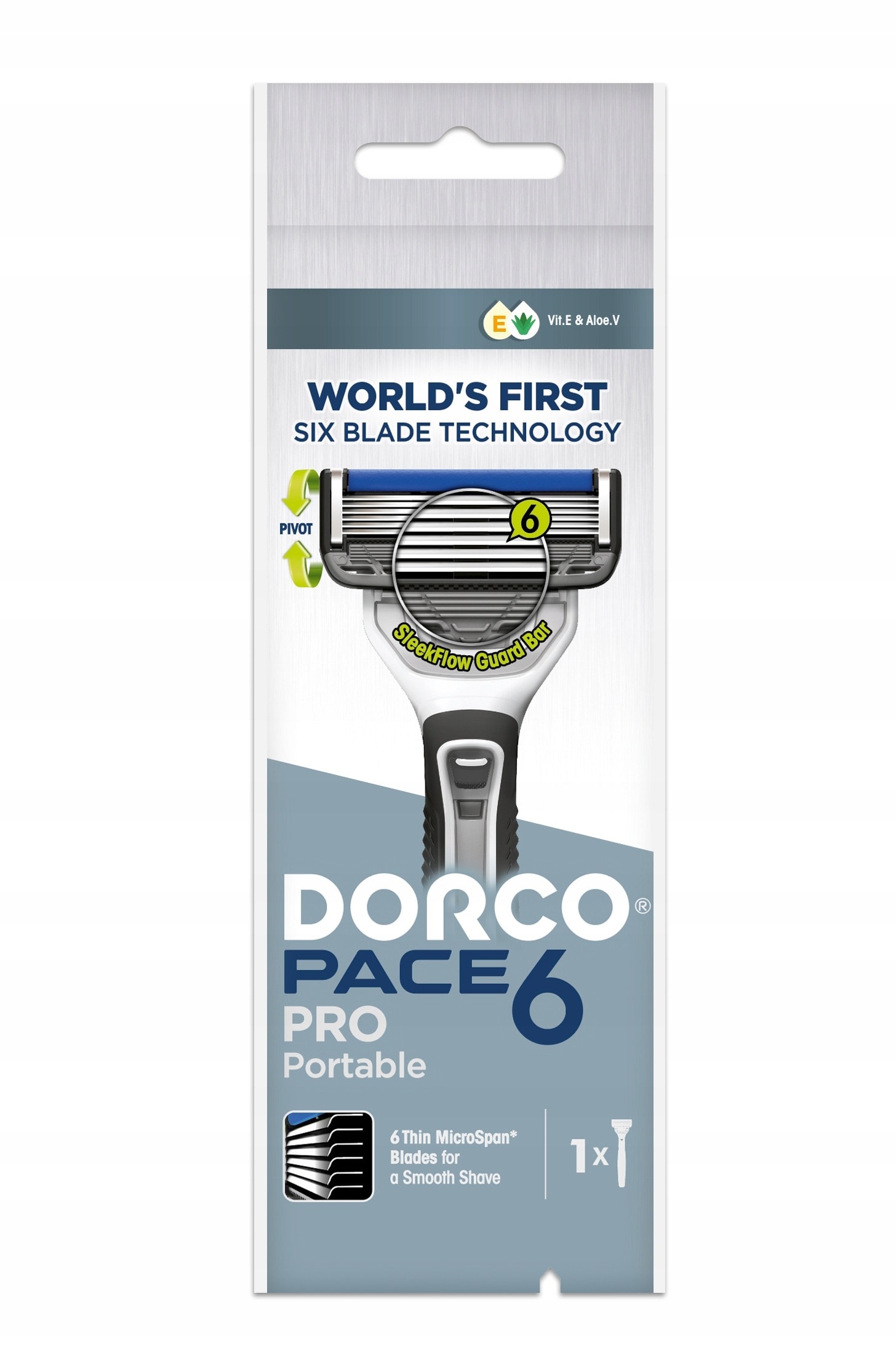 DORCO PACE 6 PRO - Shaving razor for men - smooth skin without irritation