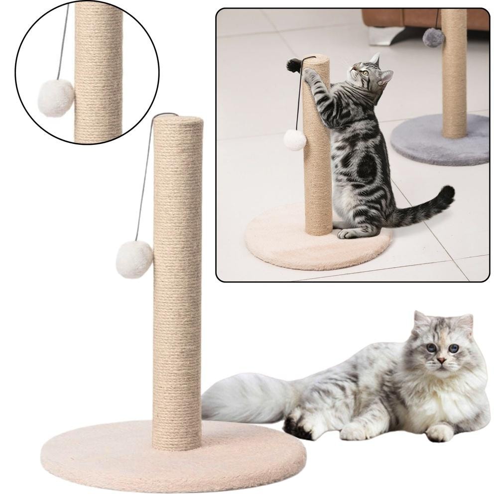 Leantoys Cat scratching post scratching tower light brown - perfect for playing
