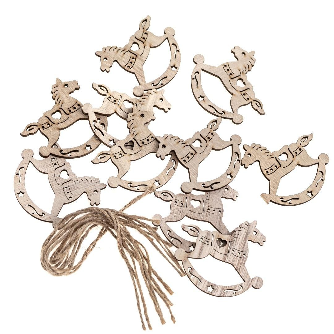 Wooden rocking horses with pendant BN 10pcs - ideal for playing