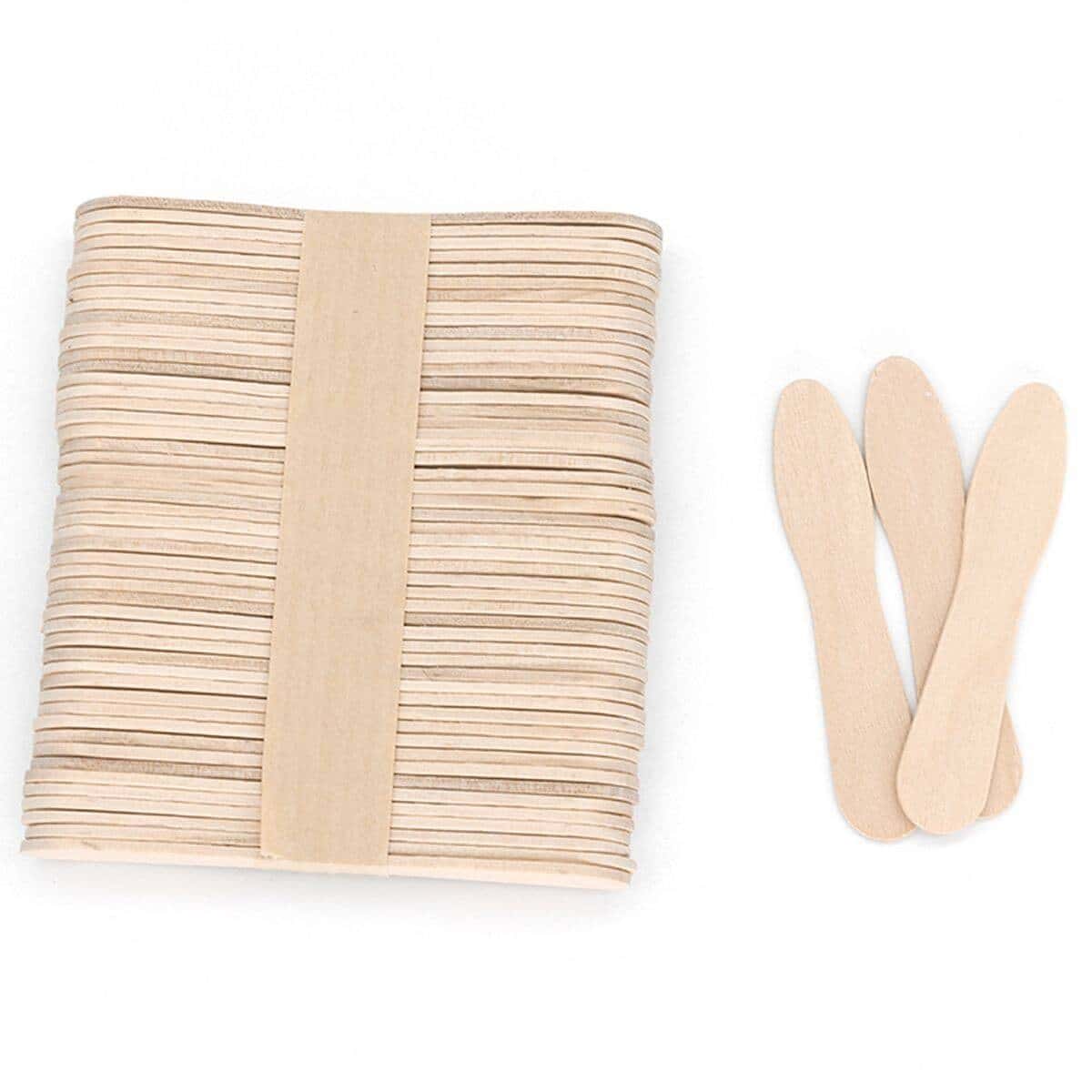 Wooden ice cream spatulas 7.5 cm - 100 pieces ideal for serving