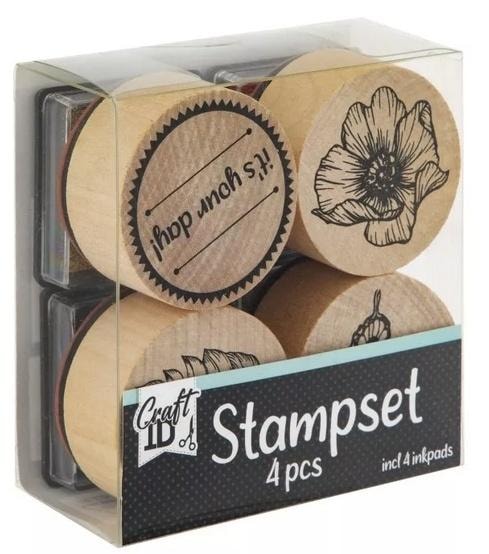 Wooden stamp set 4 pcs - ideal for creative play