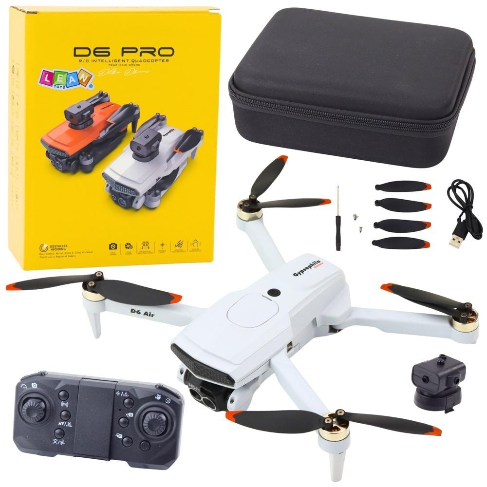 D6 PRO Drone with camera and LED lighting light gray