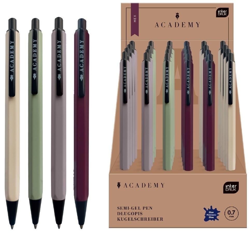 Hex Academy Metal automatic ballpoint pen blue - set of 24 pieces