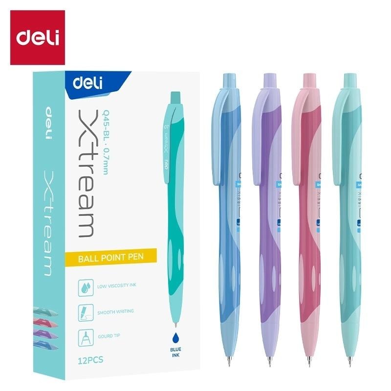 Deli Xtream Automatic Pen 0.7 mm - 12 pieces, color mix - ideal for school and office
