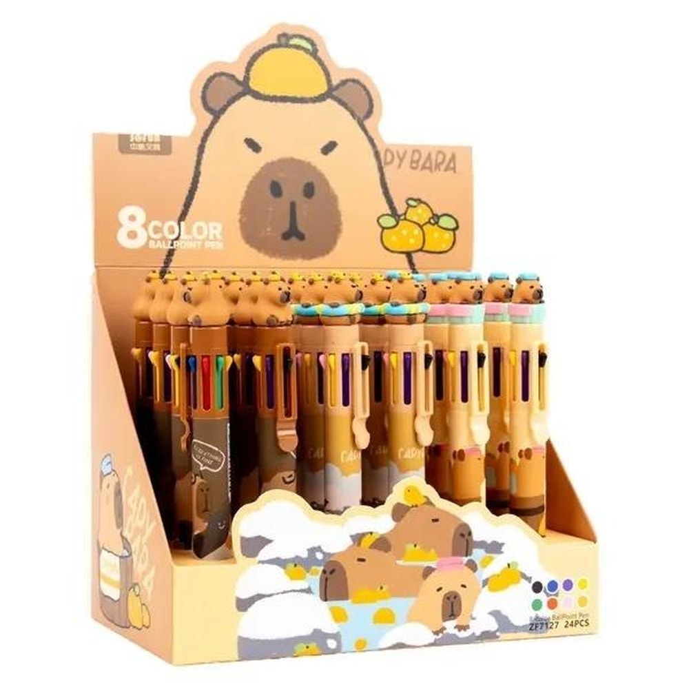 Kapibara Multicolor Pen - 8 colors, perfect for notes