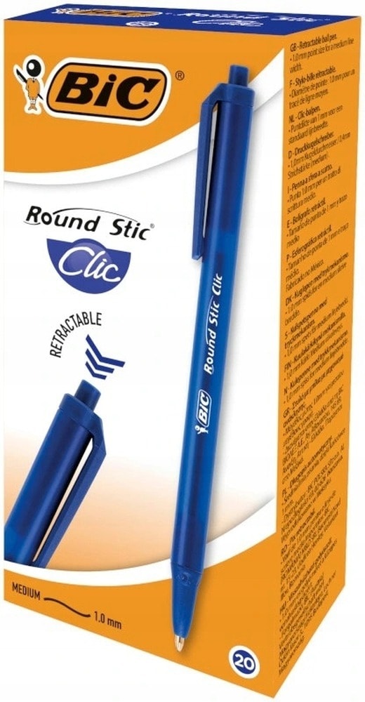 BIC Round Stic Clic - Automatic ballpoint pen with blue ink