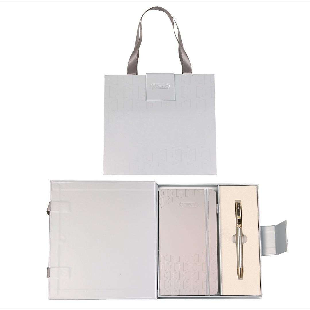 Classic Premium - Gift set pen and notebook silver-gold