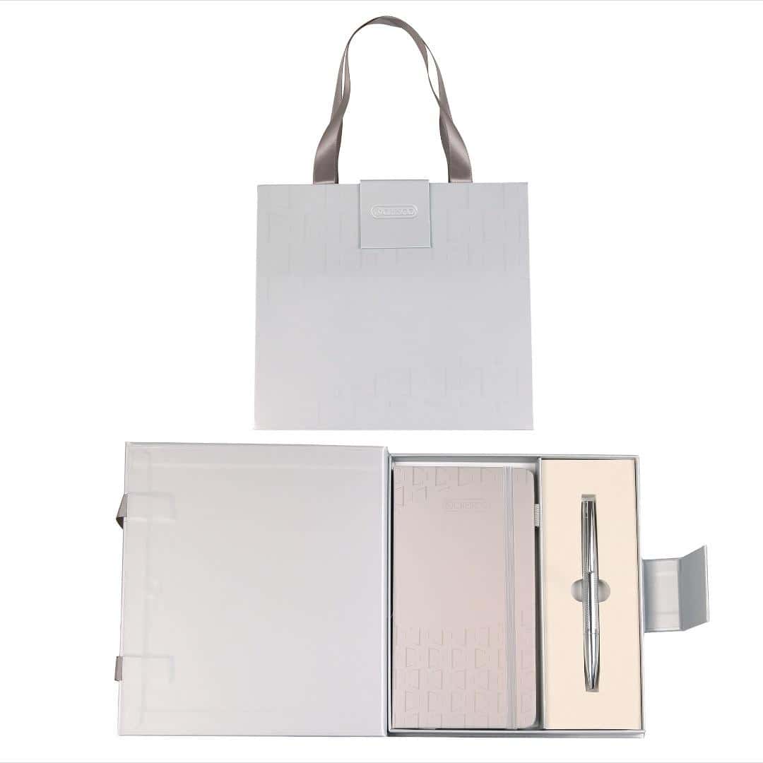 Elegant Premium - Gift set pen and notebook silver
