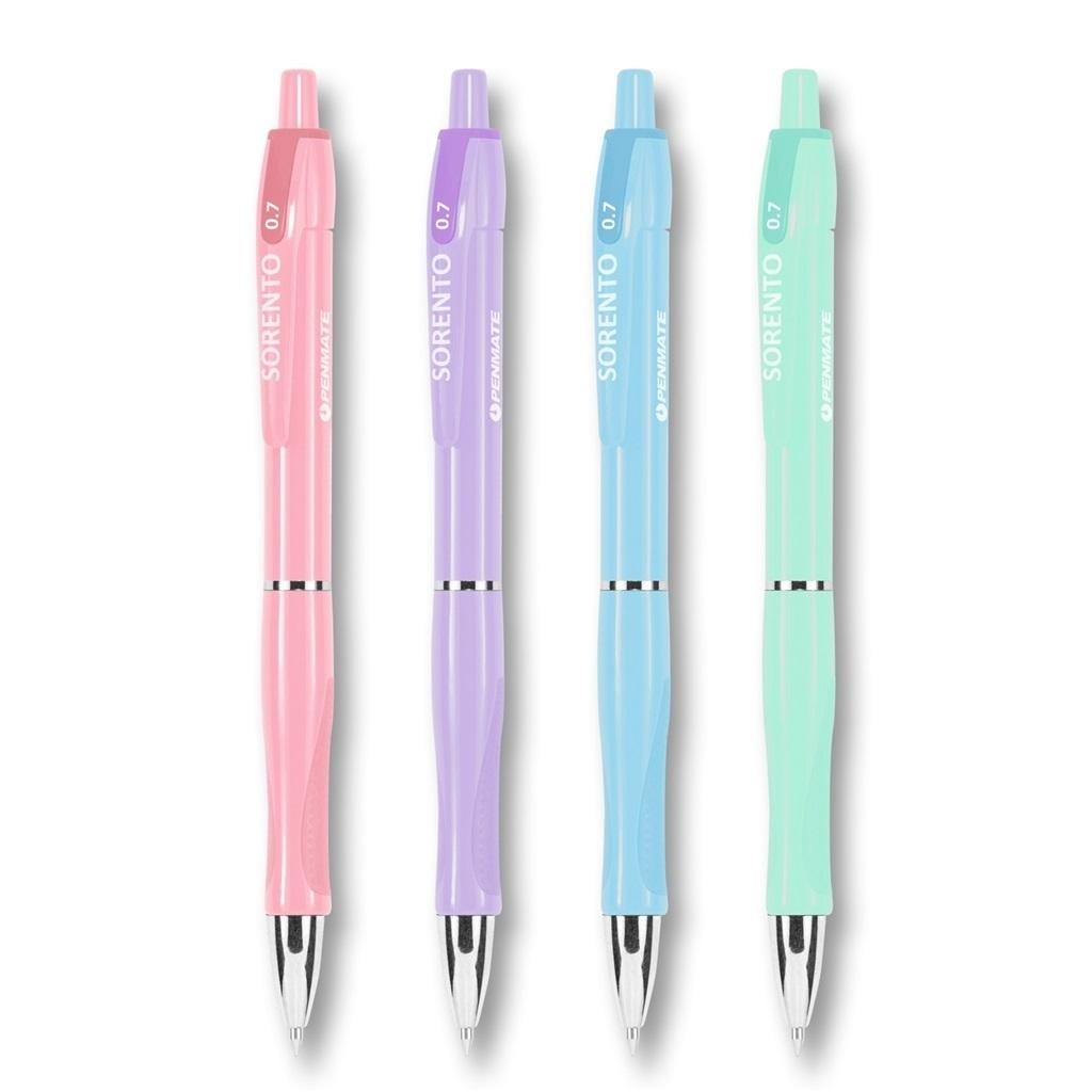 Penmate Sorento Pastel Ballpoint Pen - 24 pieces for comfortable writing