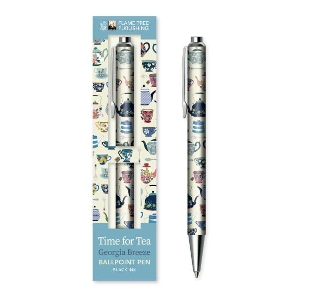 Flame Tree Ballpoint pen in box Time for tea Georgia Breeze - elegant accessory