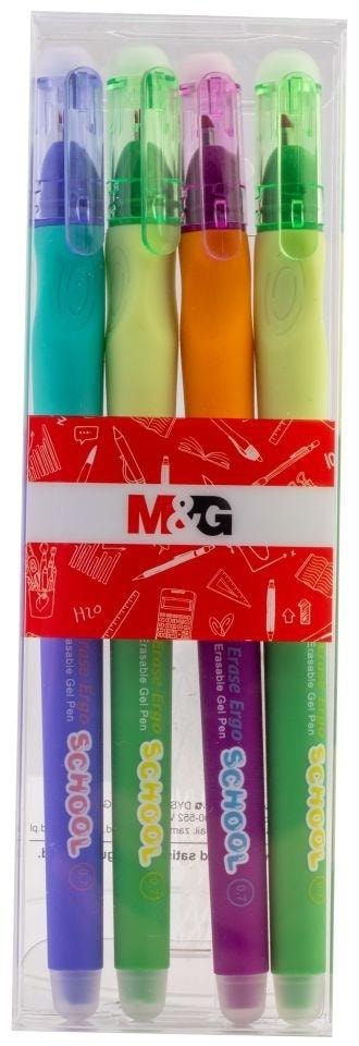 M&G Erasable Pen Ergo Boys 0.7mm blue 4 pieces - perfect for school