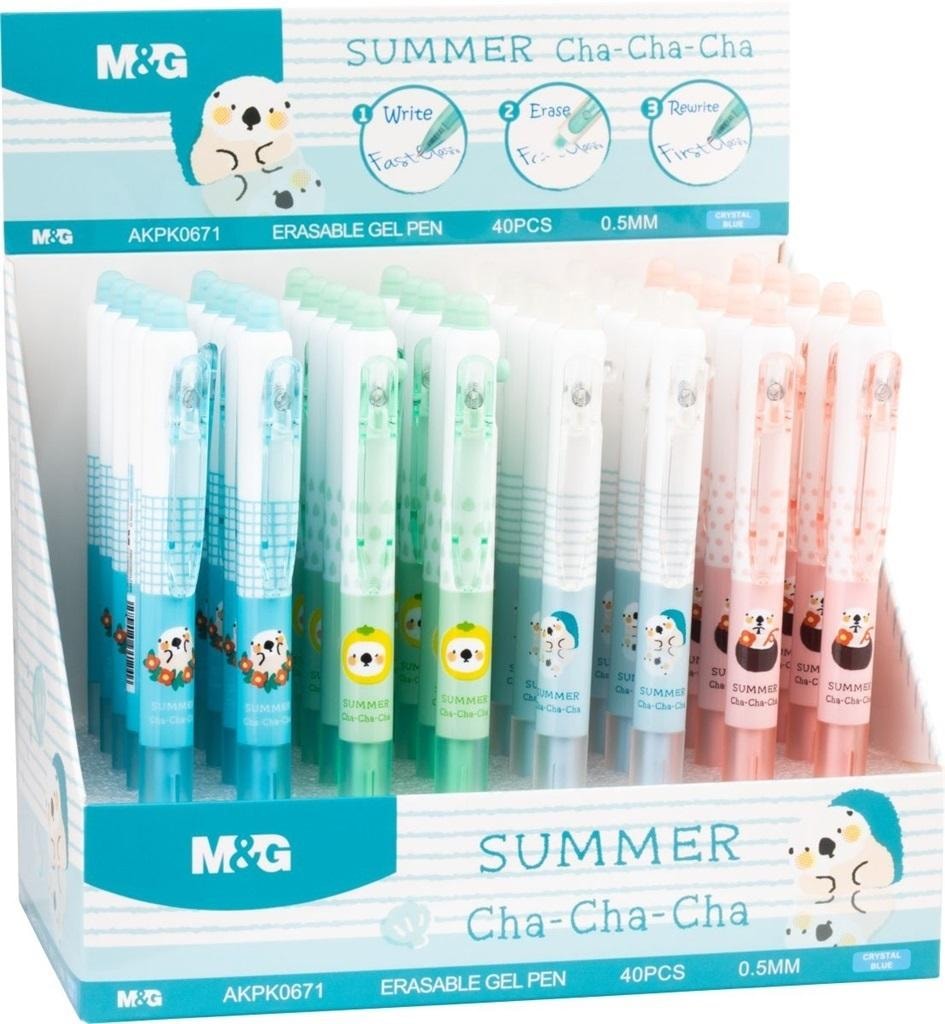 M&G Gel pen erasable Cha Cha blue - 40 pieces for everyone