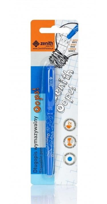 ZENITH Erasable blue pen Oops - ideal for school and office