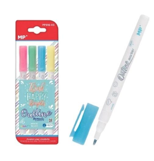 MP Main Paper Double line pen with 4 colors - ideal for creative projects