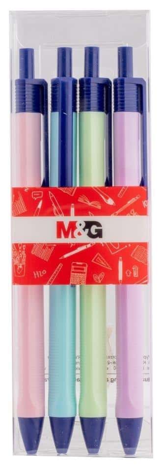 M&G Gel pen 0.7 mm blue 4-piece set pastel - ideal for school