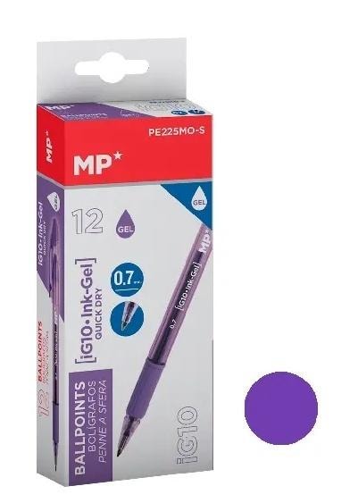 Gel pen purple - set of 12 - ideal for school and office