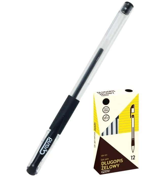 GRAND Gel pens GR-101 black - set of 12 - perfect for writing