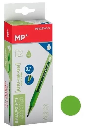 Gel pen light green set of 12 pieces - perfect for school and office