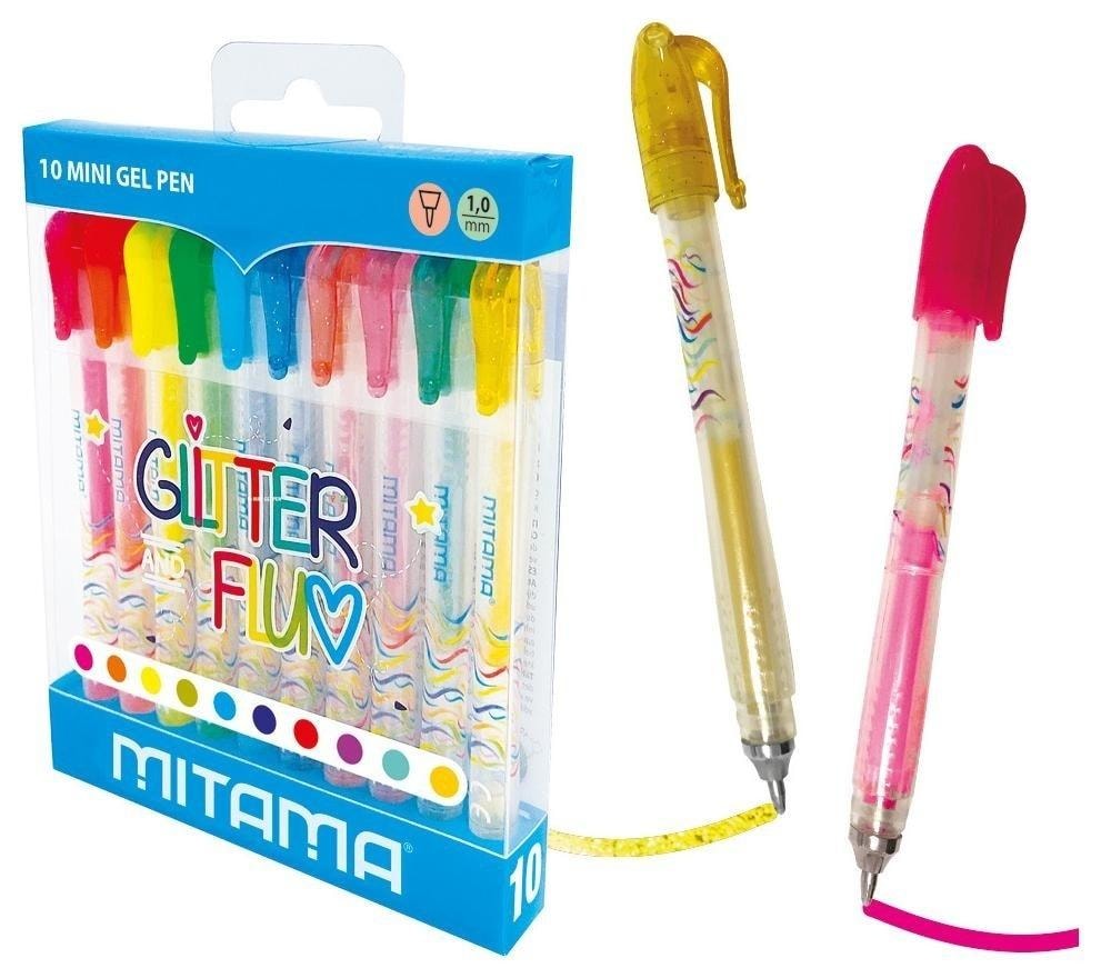 Incall Mini Gel Pens - 10 Colors Neon and Glitter
