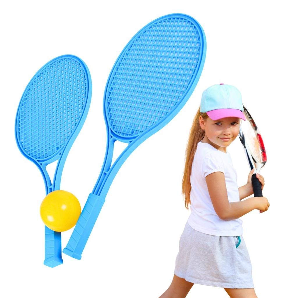 Large tennis racket with ball mix colors - ideal for kids