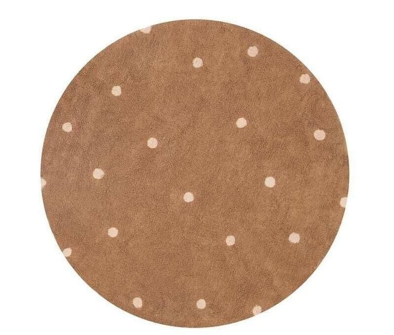 Lorena Canals Rug Round Dot Chestnut 140cm - soft and stylish