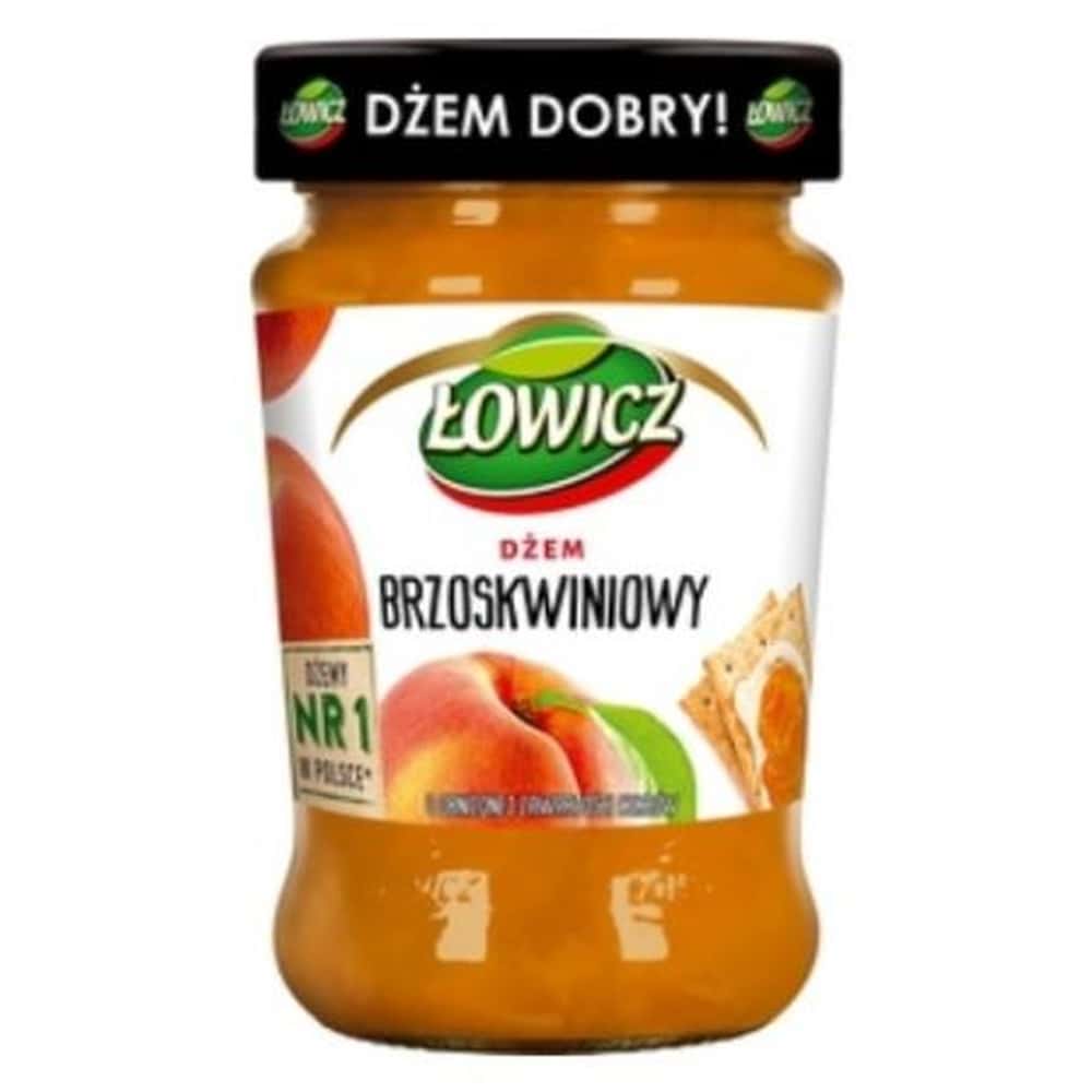 Łowicz Peach Jam Low Sugar 280g - perfect for breakfast