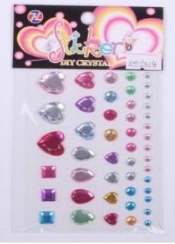 Brewis Self-adhesive Rhinestones - Mix of Colors and Sizes, 47 Pieces