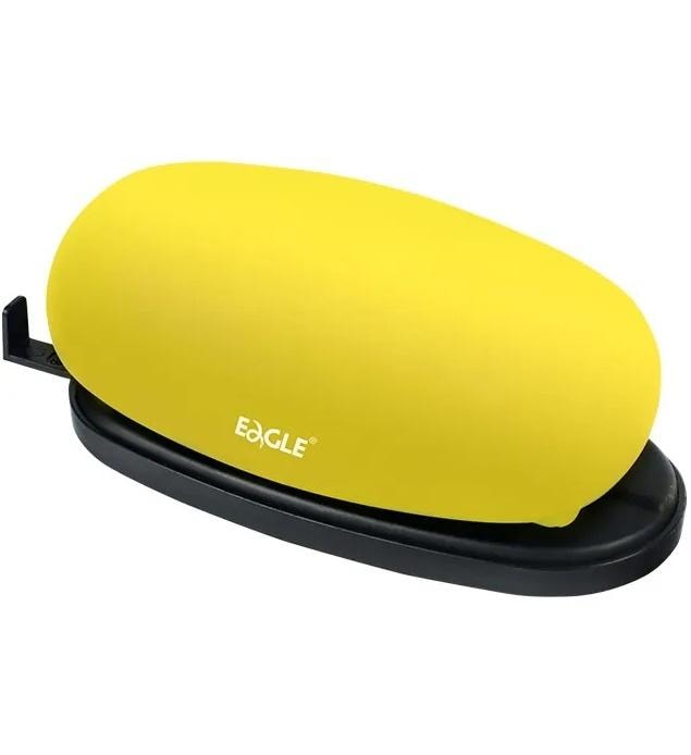 EAGLE Hole Punch TYP862 Ha! yellow - metal hole punch for up to 10 sheets