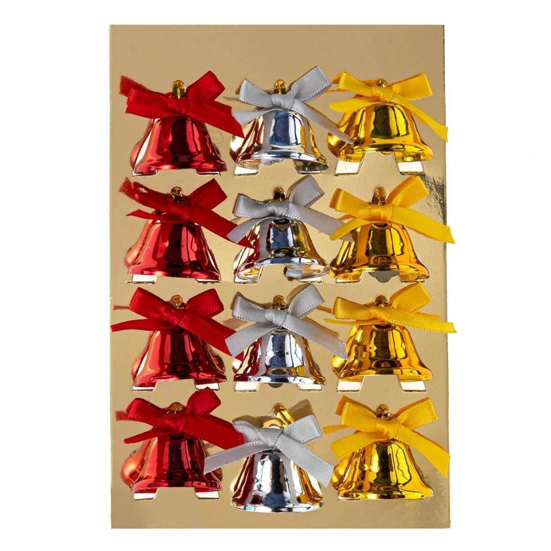 Metal bells with bow color mix - perfect for the holidays